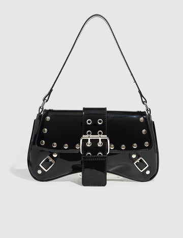 Punk Studded Hollow PU Leather Shoulder Bag DP25H596