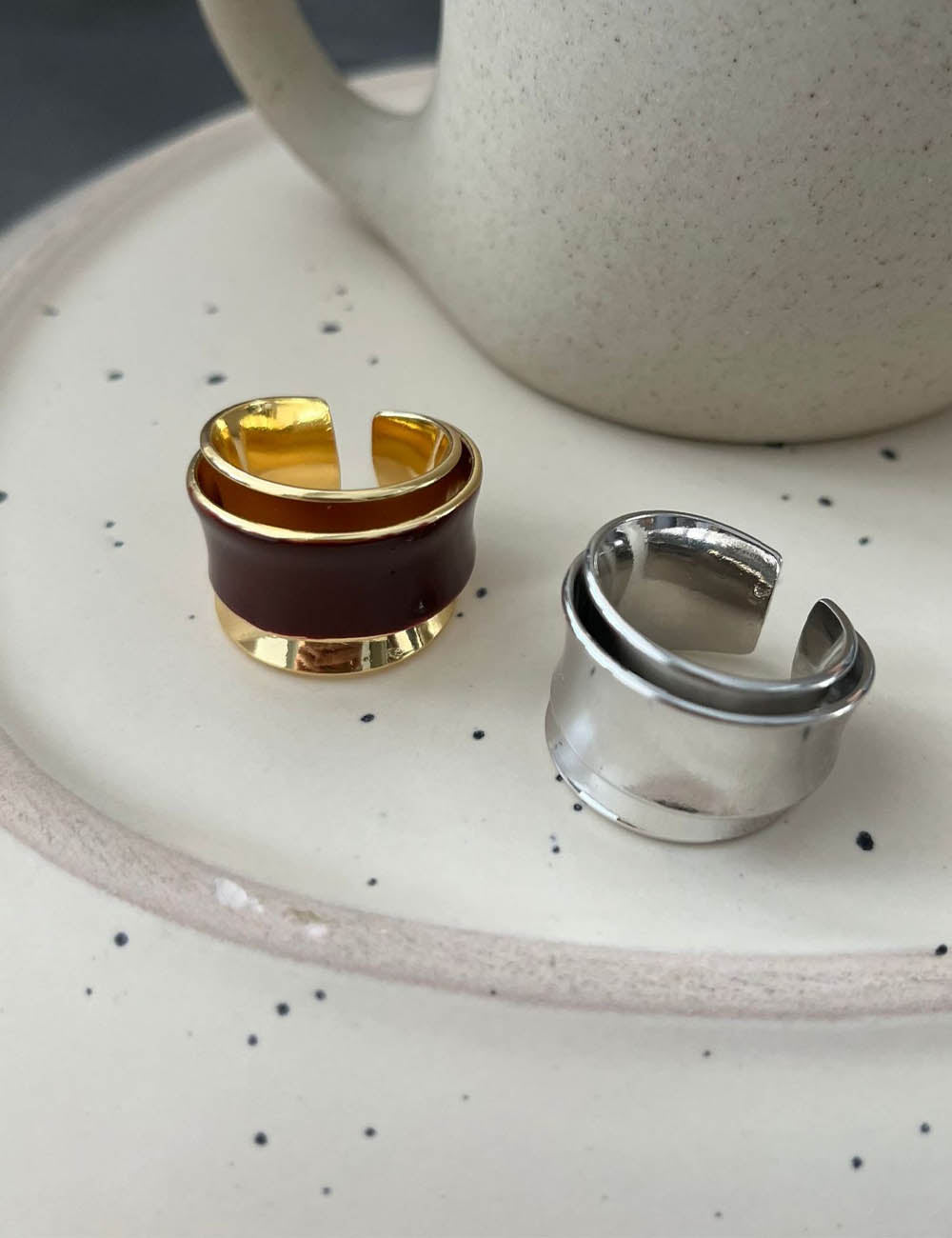 Elegant Enamel Double-Layer Open Ring DP25F766