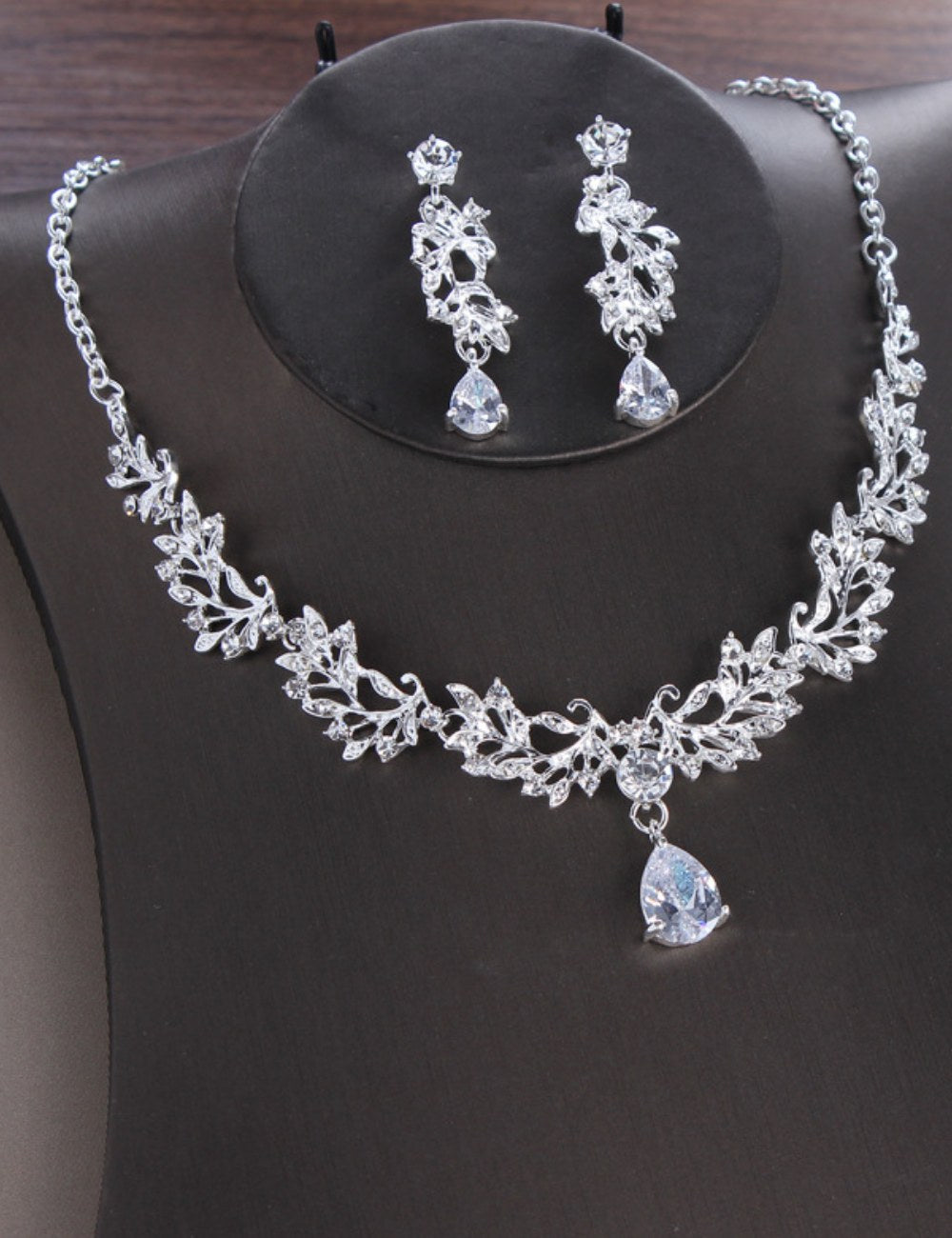 2PCS Zircon Pendant Elegant Jewelry Set DPJS1210