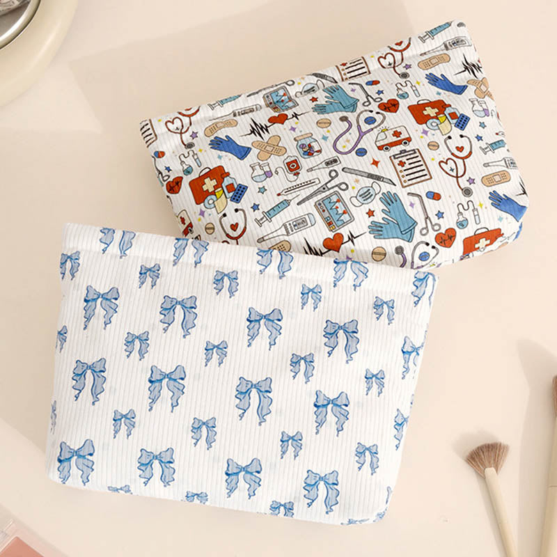 Corduroy Cartoon Cosmetic Bag - DippedShop Wholesale - #1107