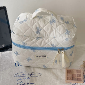 Bow Print Cute Portable Make Up Bag DP25A538
