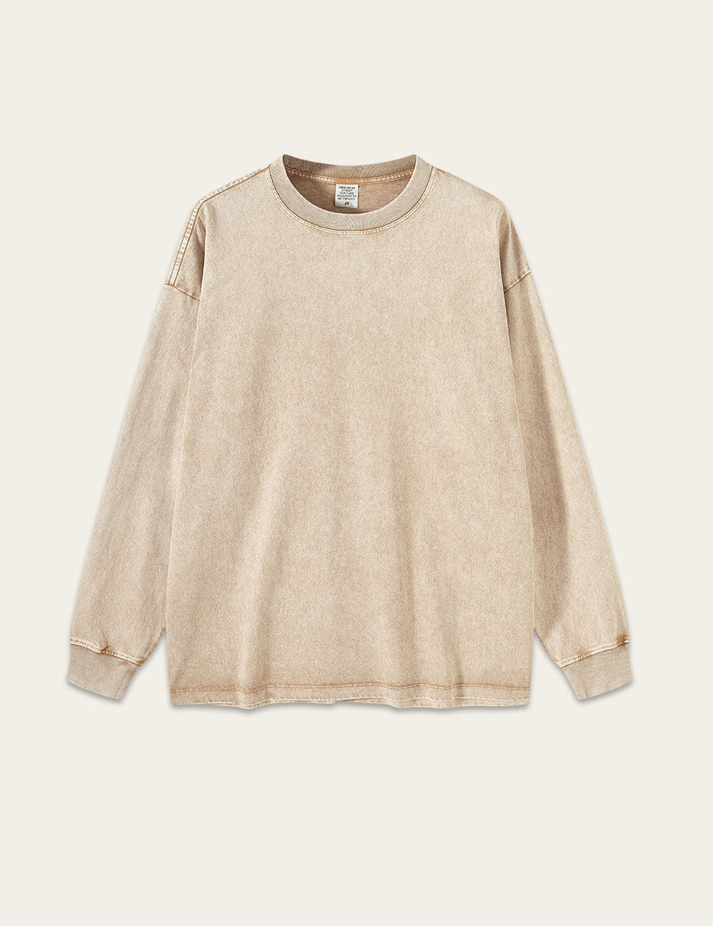 Vintage Washed Crew Neck Long Sleeve T-shirt DP25E569