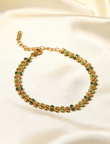 Green Olive Leaf Bracelet DPJB23