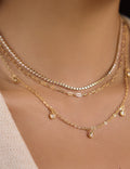 Gold Plated Rhinestone Layered Necklace - DippedShop Wholesale - #7027