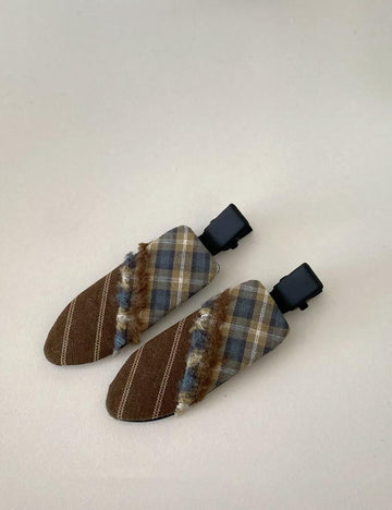 Plaid Color Block Geometric Hair Clip DP25F563