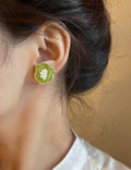 Embroidered Bead Floral Studs - DippedShop Wholesale - #5811