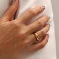 Minimalist Gold Plated Polished Surface Ring 8ZA6JRG144L