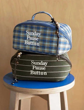 Striped Plaid Waterproof Portable Makeup Bag DP25E651
