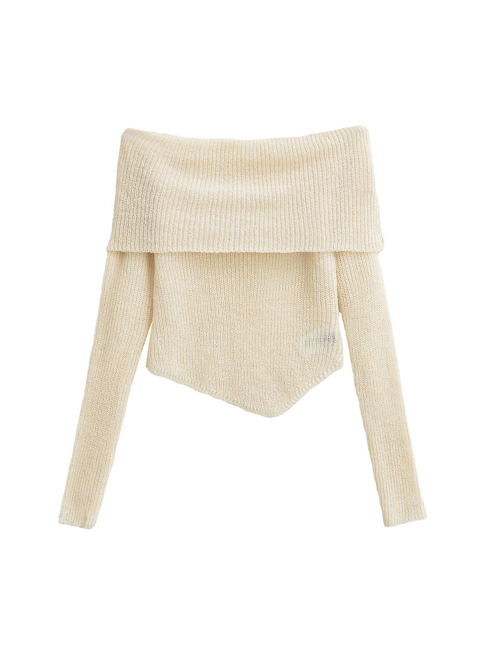 Trendy Asymmetric Hem Off-Shoulder Knit Top DP25D866