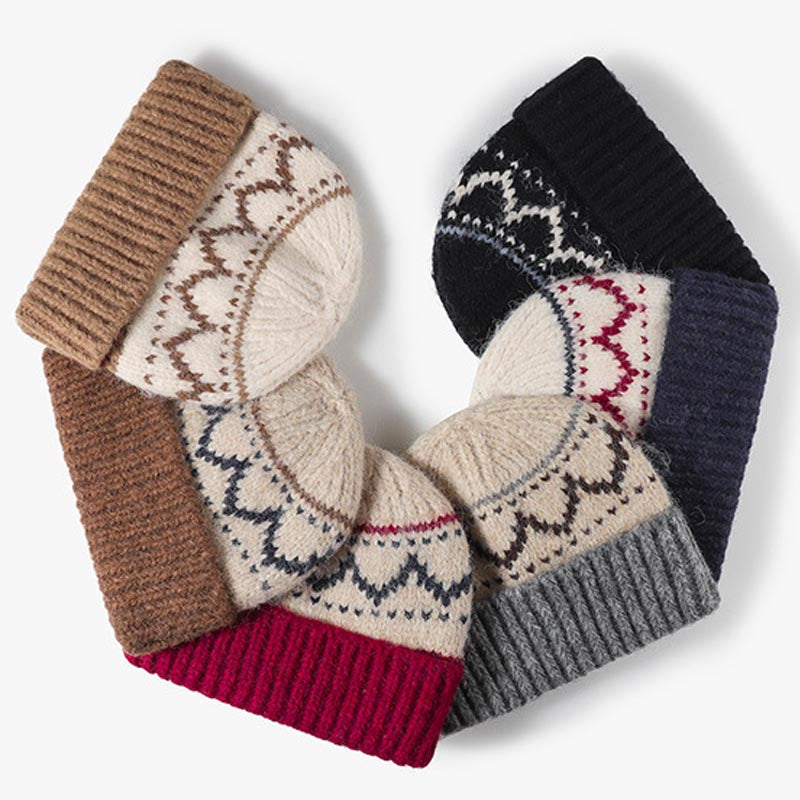 Retro Fair Isle Pattern Thermal Knit Beanie DP25H704