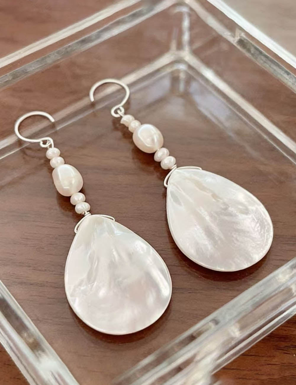 Shell Pearl Dangle Earring - DippedShop Wholesale - #0259
