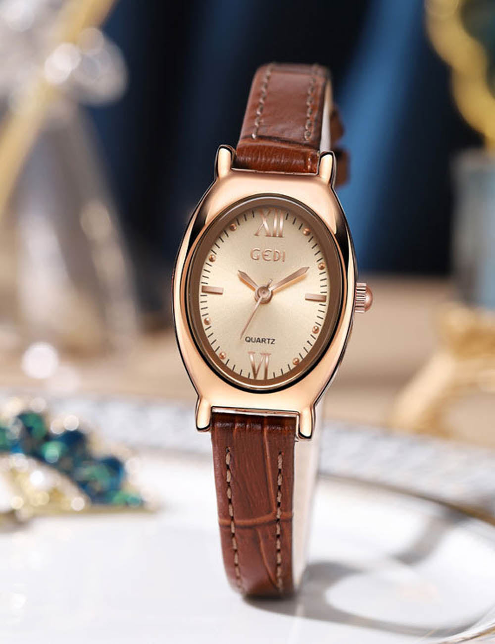 Elegant Oval Dial Analog Quartz Wrist Watch MK2SSAS6W6JWA06