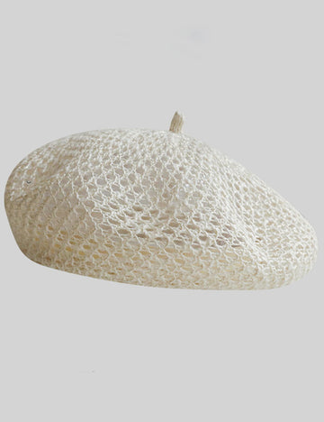 Elegant Solid Color Hollow Out Beret Hat DP25E975