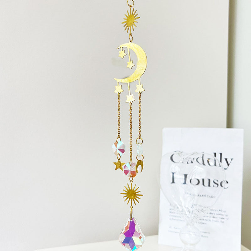 Star Moon Crystal Sun Catcher - DippedShop Wholesale - #3955