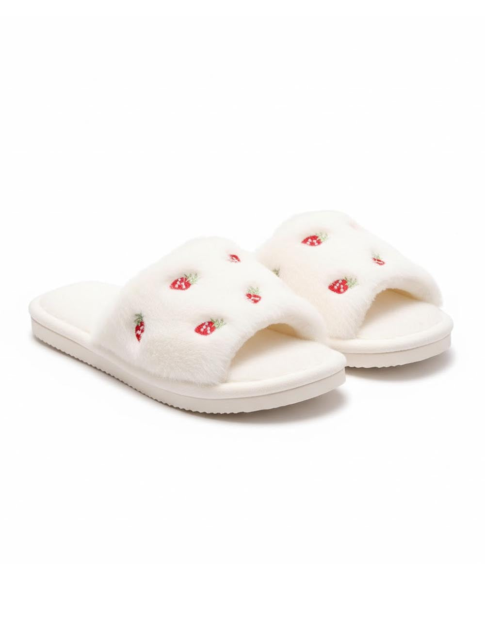 Plush Embroidery Cute Open Toe Slippers DP25G466