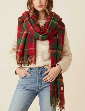 Christamas Theme Plaid Soft Warm Winter Scarf DP25H417