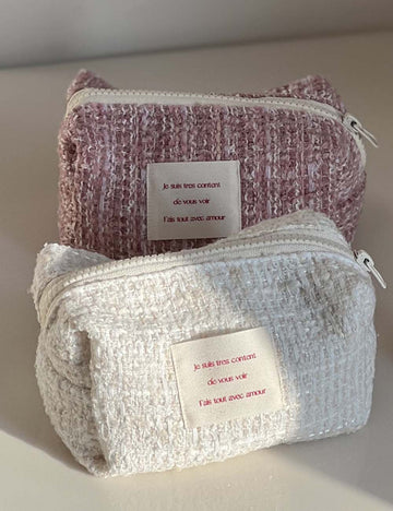 Luxury Tweed Cosmetic Bag - DippedShop Wholesale - #9619