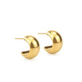 Gold Plated C Stud Earrings - DippedShop Wholesale - #3651