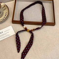 Retro Polka Dot Beaded Adjustable Scarf Necklace MK2BW6W6JNC234