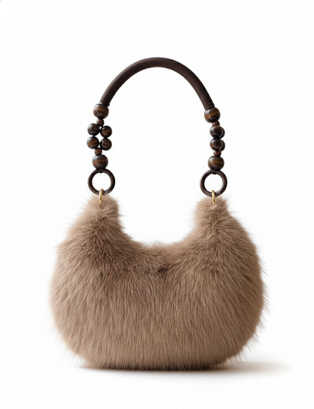 Winter Solid Soft Fluffy Underarm Handbag DP325G660