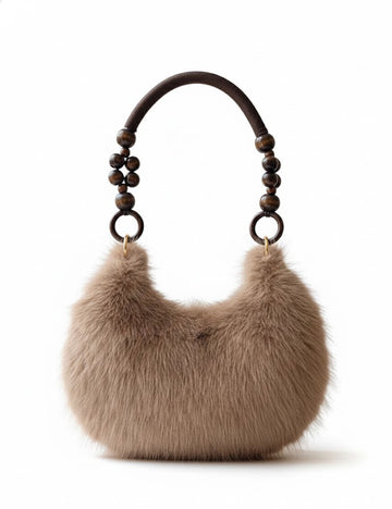 Winter Solid Soft Fluffy Underarm Handbag DP325G660