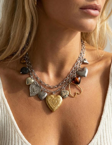 Heart Pearl Vintage Necklace - DippedShop Wholesale - #7331
