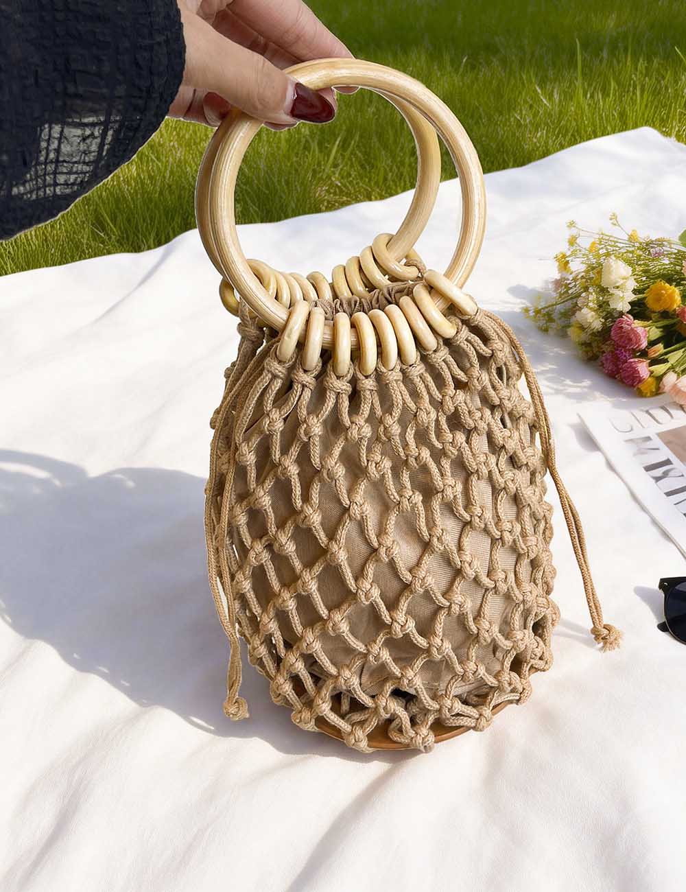 Straw Woven Beach Handbag - DippedShop Wholesale - #4723