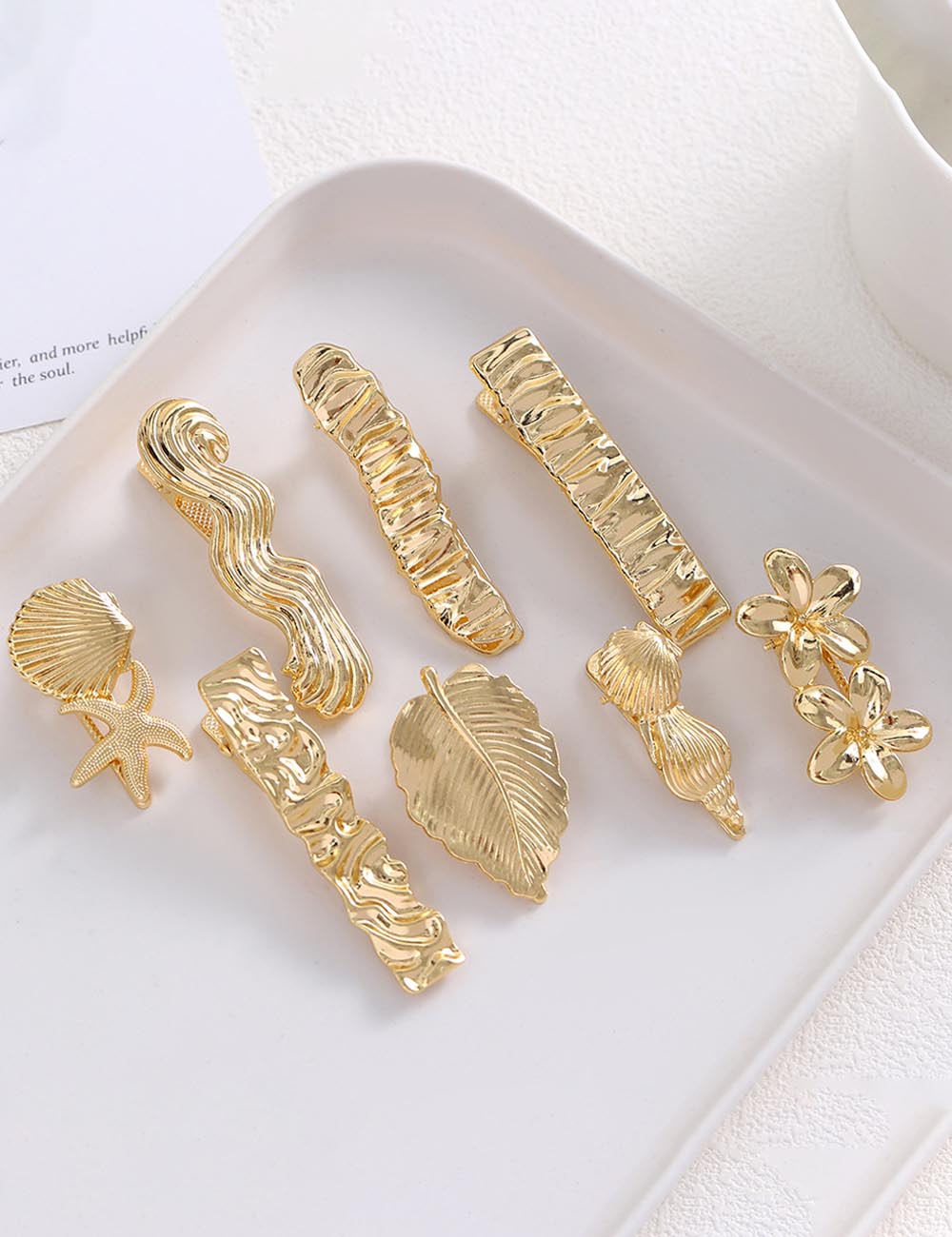 Gold Shell Duckbill Hair Clip - DippedShop Wholesale - #7715
