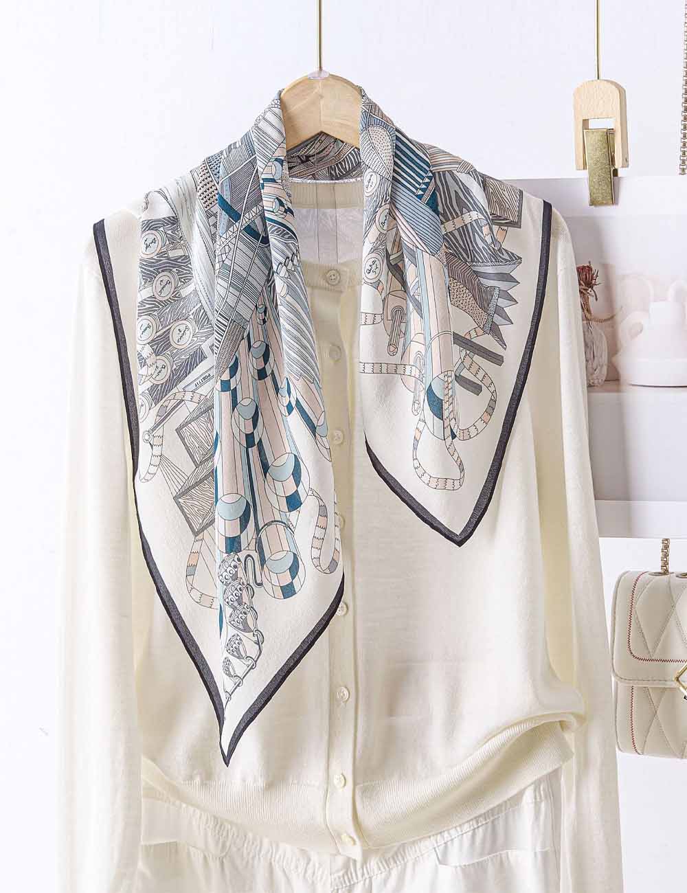 Floral Silk Square Scarf - DippedShop Wholesale - #9011