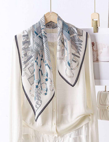 Floral Silk Square Scarf - DippedShop Wholesale - #9011