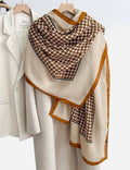 Color Block Plaid Silk Scarf - DippedShop Wholesale - #3267