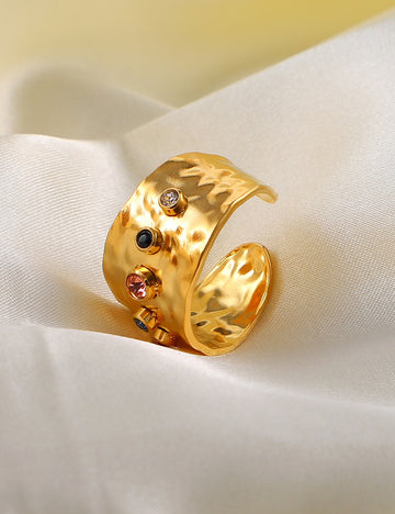 Colorful Zircon Adjustable Ring DPJR53