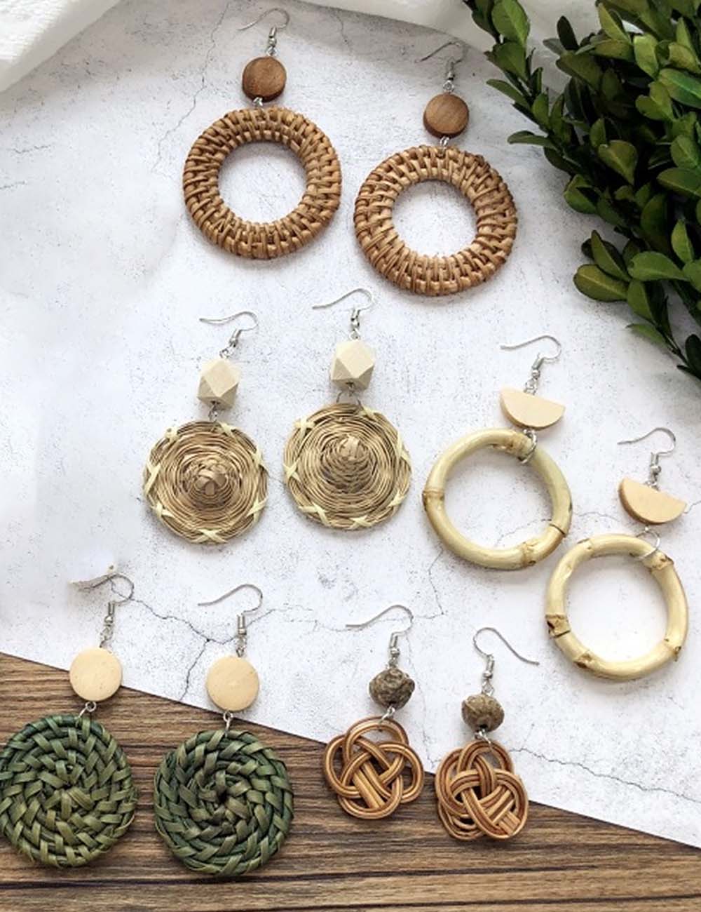 Rattan Beach Dangle Earrings - DippedShop Wholesale - #4483