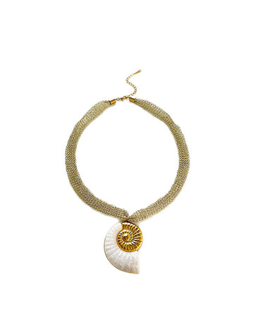 Chunky Gold Plated Statement Pendant Necklace  DP25E821