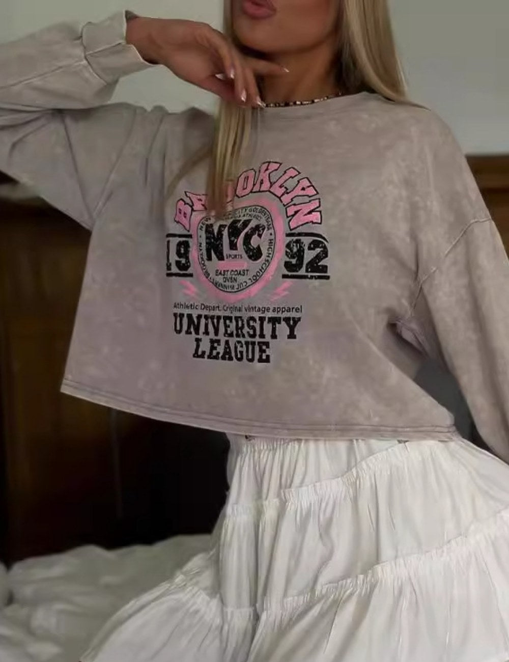 Letter Print Hoodie - DippedShop Wholesale - #4067