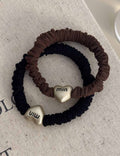 Metal Heart Elastic Hair Tie - DippedShop Wholesale - #1475
