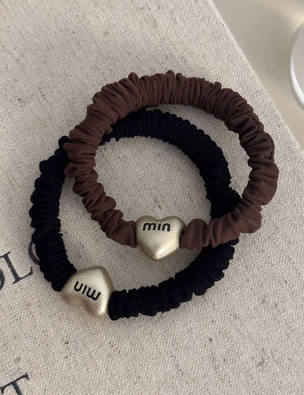 Metal Heart Elastic Hair Tie - DippedShop Wholesale - #1475