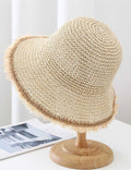 Wide Brim Straw Bucket Hat - DippedShop Wholesale - #5715