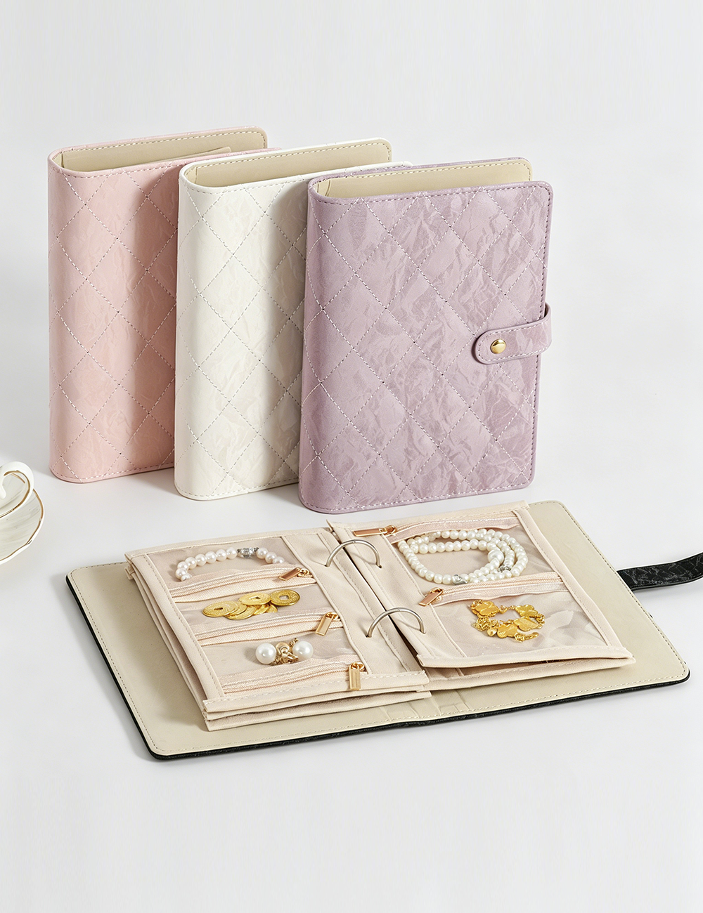 Stylish Solid Color Jewelry Organizer Bag 8CW6BOB365L