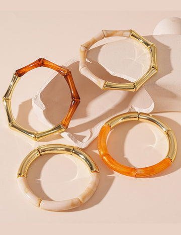 Simple Metal Acylic Splicing Thin Bracelets DP25D621