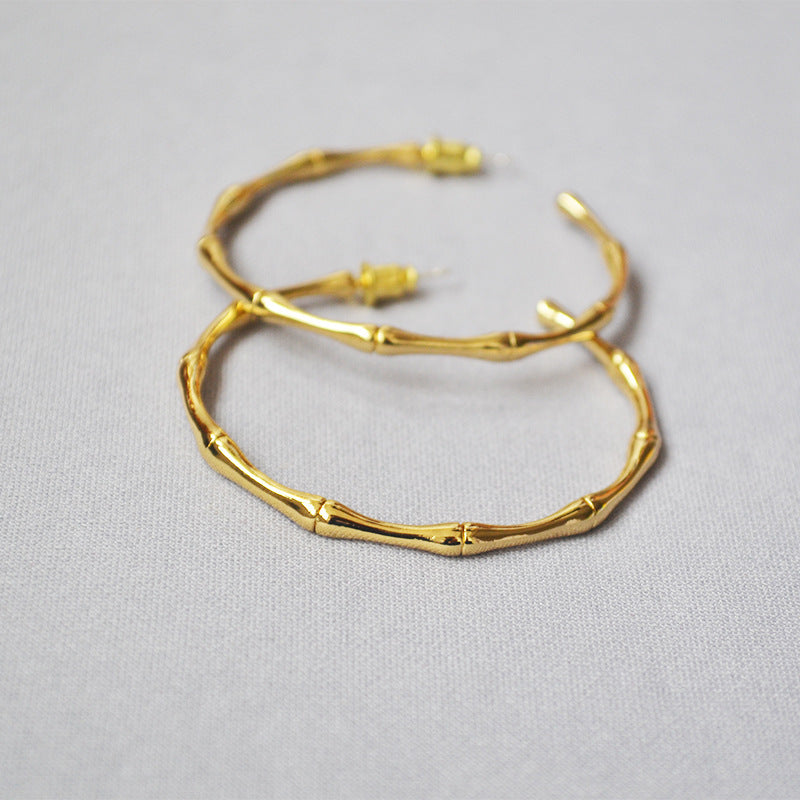 Simple Bamboo Exaggerated Large Hoop Earrings DP25E713