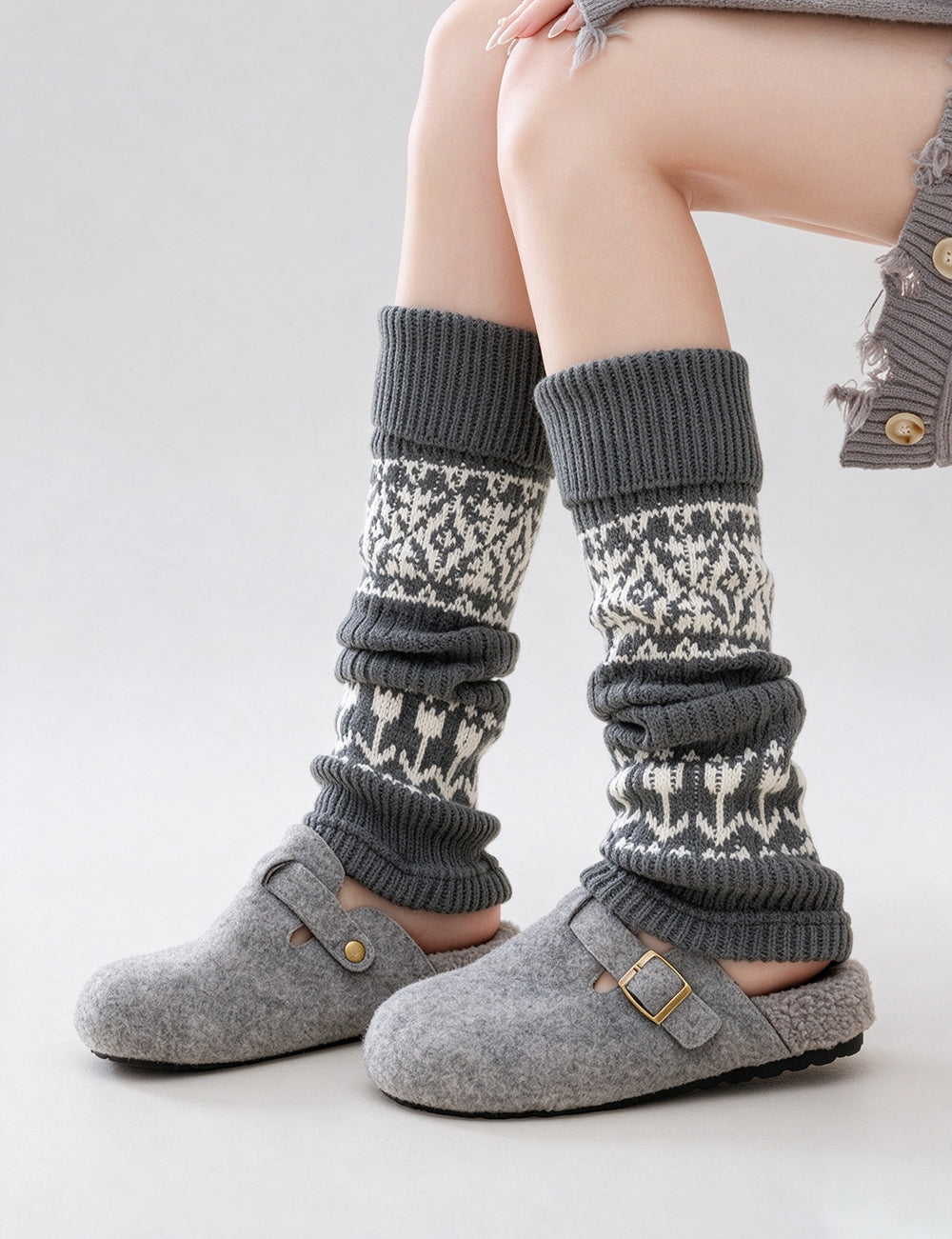 Fair Isle Leg Warmers - DippedShop Wholesale - #1779
