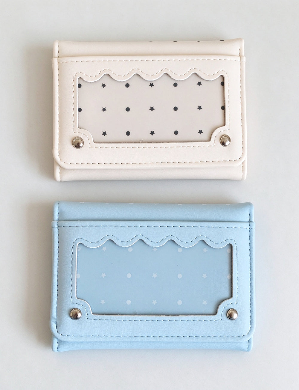 Scalloped Window Trifold Wallet - DippedShop Wholesale - #6707