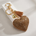 Rhinestone Heart Tassel Bag Charm - DippedShop Wholesale - #0339