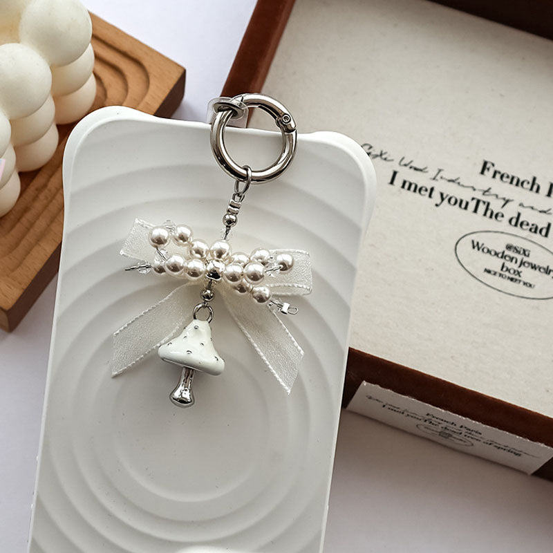 Handmade Bowknot Mushroom Kaychain Bag Charm 6W10BBC411