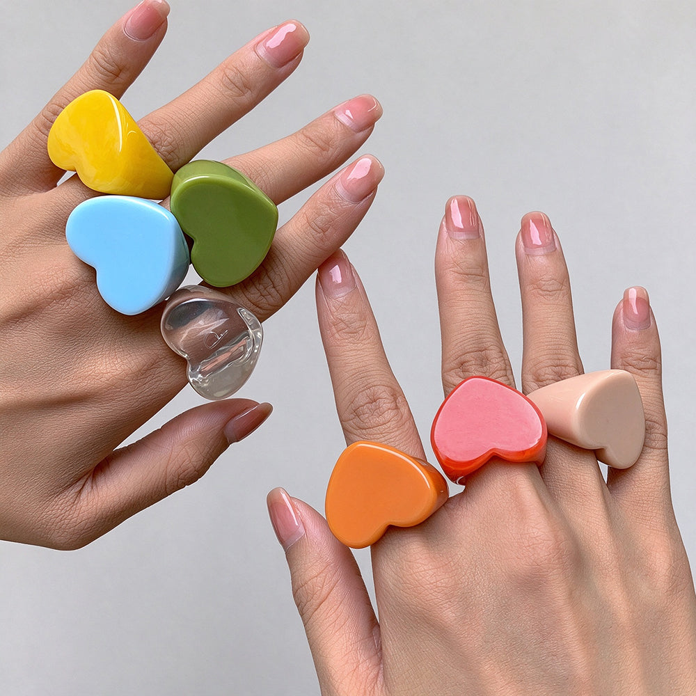 Resin Heart Ring - DippedShop Wholesale - #4819