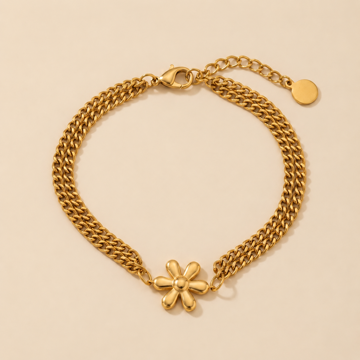Elegant Gold Plated Heart Rhinestones Bracelets 6W6JBR625