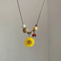 Flower Resin Pendant Necklace - DippedShop Wholesale - #0275