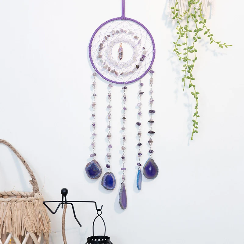 Natural Stone Crystal Tassel Dream Suncatcher MK2ZCAS6H7HLS139