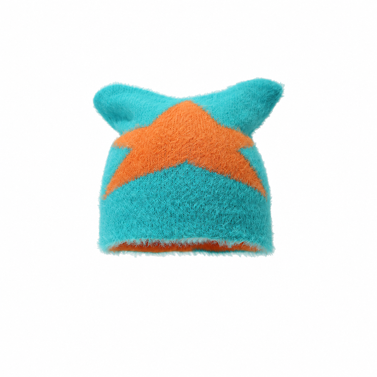 Cute Star Pattern Cat Ear Knit Beanie 6W6HAT683